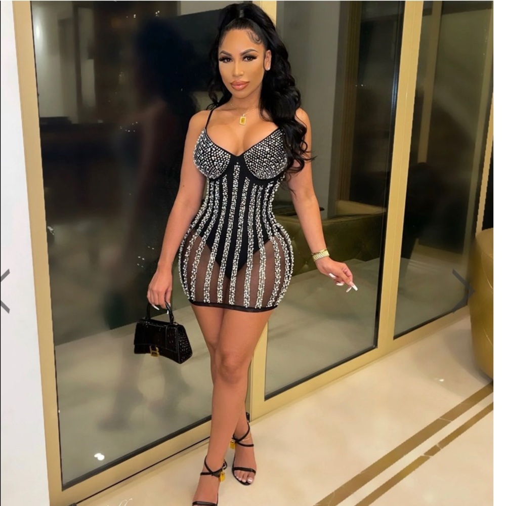 Posh By V Alisha Pearl Mini Dress worn once